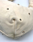 Sam Edelman Ivory Suede Faren Rhinestone Hobo Bag