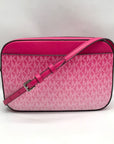 Michael Kors Dragon Fruit Ombre Leather Jet Set Logo Crossbody Bag