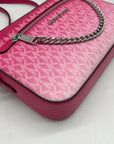 Michael Kors Dragon Fruit Ombre Leather Jet Set Logo Crossbody Bag