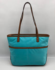 Michael Kors Blue Nylon & Leather Pocket Tote