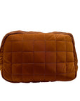 MMS Brands Brown Fabric Quilted Puffer Belt Bag