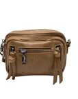 MMS Brands Brown Faux Leather Mini Cargo-Style Crossbody Bag