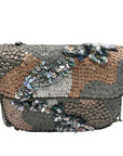 MMS Brands Grey Sequin-Embellished Evening Clutch