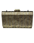 MMS Brands Metallic Gold Evening Clutch Bag