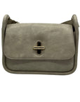 MMS Gray Leather Crossbody Bag