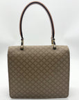 Celine Beige And Brown Coated Canvas Double Flap Vintage Bag