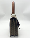 Celine Beige And Brown Coated Canvas Double Flap Vintage Bag