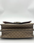 Celine Beige And Brown Coated Canvas Double Flap Vintage Bag