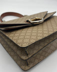 Celine Beige And Brown Coated Canvas Double Flap Vintage Bag