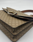 Celine Beige And Brown Coated Canvas Double Flap Vintage Bag