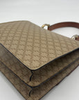 Celine Beige And Brown Coated Canvas Double Flap Vintage Bag