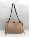 Rebecca Minkoff Blush Beige Leather Expandable Double Chain Shoulder Bag