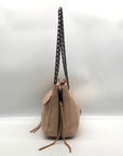 Rebecca Minkoff Blush Beige Leather Expandable Double Chain Shoulder Bag