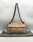 Rebecca Minkoff Blush Beige Leather Expandable Double Chain Shoulder Bag