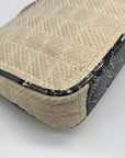 Love Moschino Beige Straw and Snake Pattern Crossbody Bag