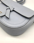 Kate Spade Blue Pebbled Leather Medium Knott Saddle Crossbody Bag