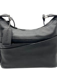 Mancini Black Pebbled Leather June Crossbody Bag