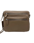 Mancini Brown Leather Crossbody Bag