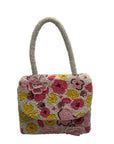 Mar Y Sol Cream Beaded Baguette Shoulder Bag