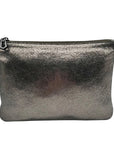 Marc Jacobs Dark Glossy Gray Zip Pouch