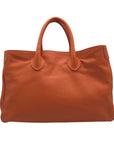Mark & Graham Orange Pebbled Leather Elisabetta Slouch Leather Tote Bag