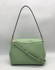 Kate Spade Mint Green Pebbled Leather Leila Medium Flap Satchel Bag
