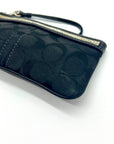 Coach Black Signature Canvas Small Wristlet Wallet