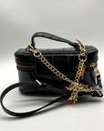 Steve Madden Black Faux Leather Bherra Vanity Bag