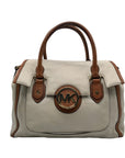 Michael Kors Beige & Brown Leather Margo Satchel