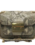 Michael Kors Beige Embossed Leather Carine Shoulder Bag