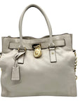 Michael Kors Beige Leather Hamilton Tote Bag