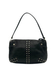Michael Kors Black Leather And Silver Studded Shoulder Bag