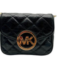 Michael Kors Black Leather Fulton Crossbody Bag