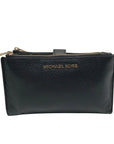 Michael Kors Black Pebbled Leather Adele Double Zip Phone Wallet