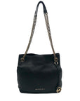 Michael Kors Black Pebbled Leather Jet Set Chain Medium Shoulder Tote
