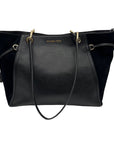 Michael Kors Black Pebbled Leather & Suede Shoulder Bag