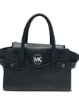 Michael Kors Black Saffiano Leather Carmen Convertible Satchel With Matching Wallet
