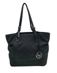 Michael Kors Black Signature Monogram Coated Canvas Tote Bag