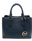 Michael Kors Blue Saffiano Leather Camille Crossbody Satchel