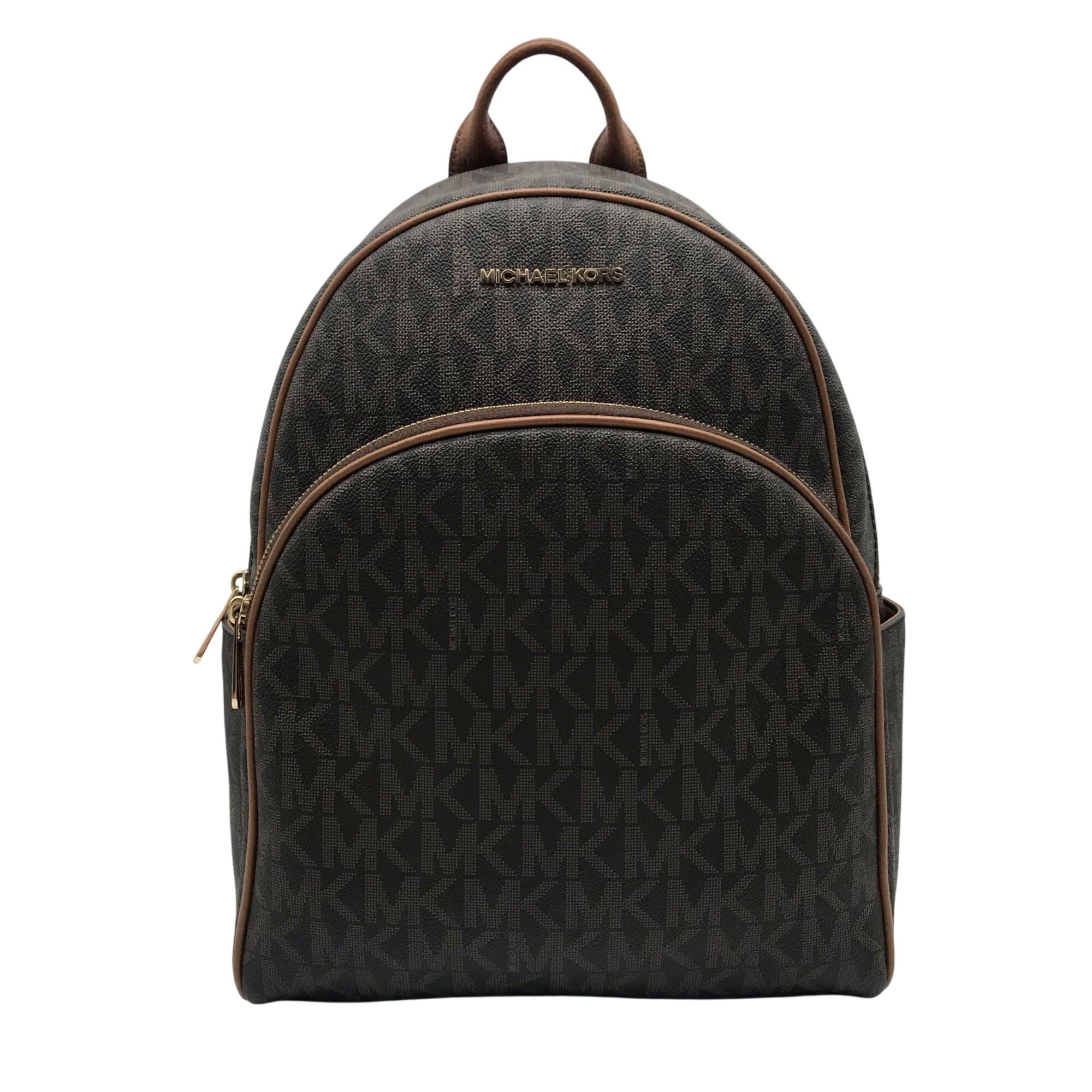 abbey medium pebbled leather backpack Michael Kors Brown Coated Canvas Medium Abbey Backpack – One Purse