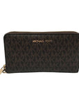 Michael Kors Brown Monogram Coated Canvas Wristlet