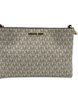 Michael Kors Coated Canvas Monogram Medium Triple Compartment Crossbody Bag