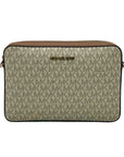 Michael Kors Cream Monogram Coated Canvas Crossbody Bag