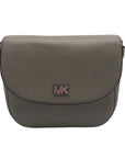 Michael Kors Gray Pebbled Leather Mott Crossbody Bag
