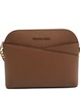 Michael Kors Luggage Brown Saffiano Leather Jet Set Dome Crossbody Bag