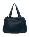 Michael Kors Navy Blue Pebbled Leather Fulton East West Tote