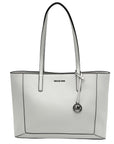 Michael Kors Optic White Leather East West Sallie Tote Bag