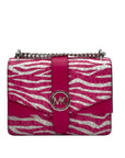 Michael Kors Pink And White Zebra Print Crossbody Bag