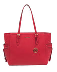 Michael Kors Red Saffiano Leather Large Gilly Tote And Wallet