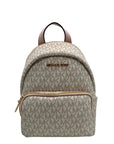 Michael Kors Vanilla And Pink Monogram Logo Erin Backpack Bag